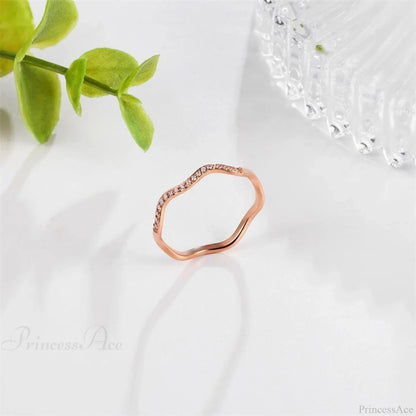 Personalized Irregular Curved Edge Rose Gold Ring