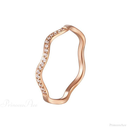 Personalized Irregular Curved Edge Rose Gold Ring
