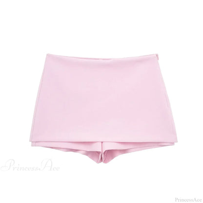 Pink Halter Sleeveless Charming Top And Skort Set