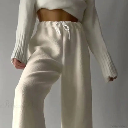 Polar Fleece Basic Vintage Women Pants