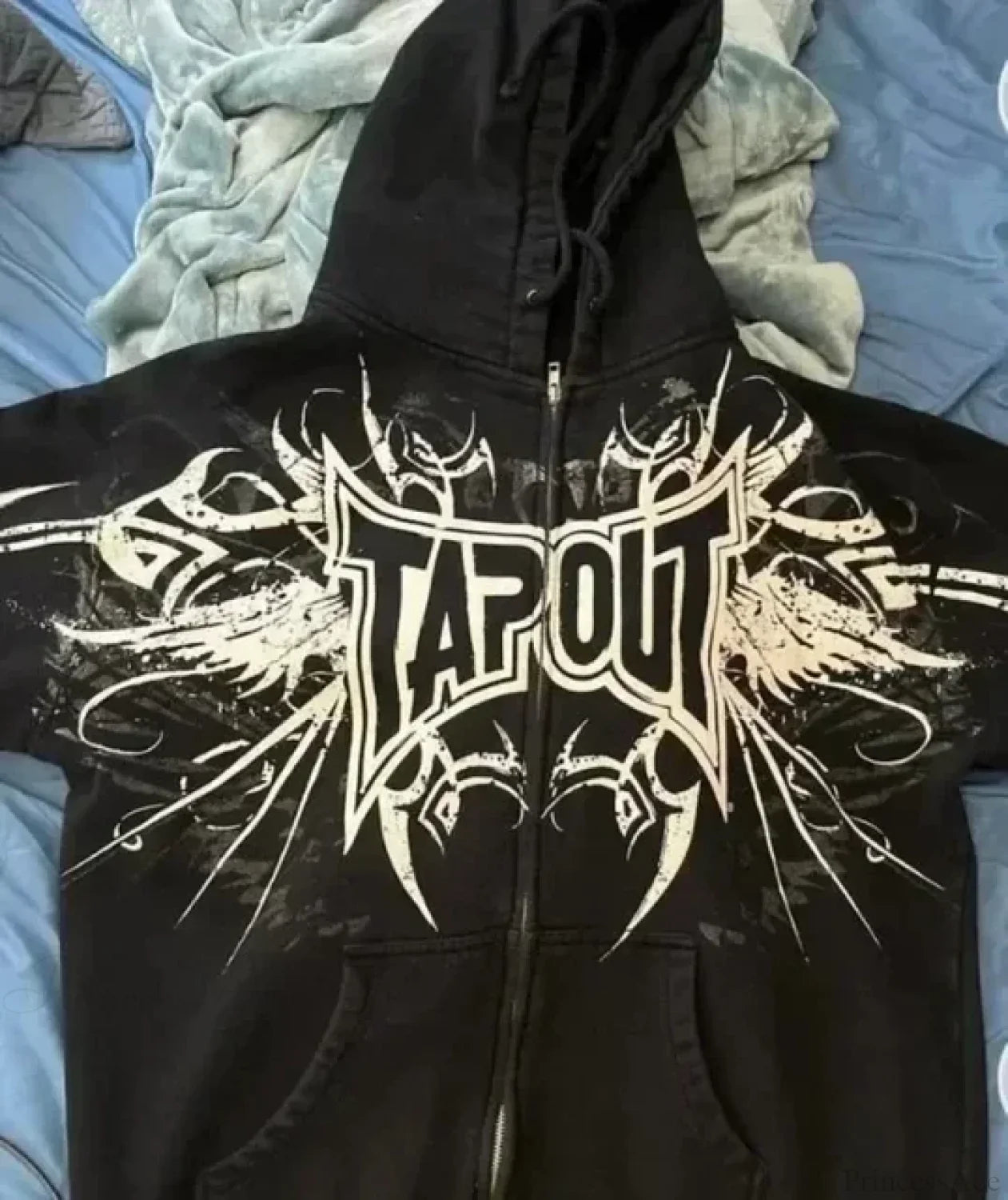 Prayer Portrait Black Zipper Hoodie