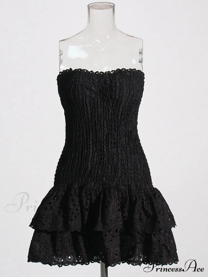 Printed Ruched Stylish Tube Mini Dress