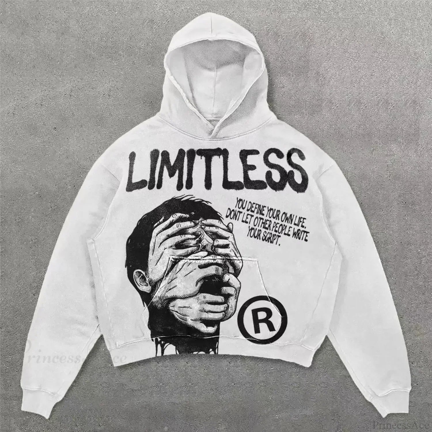Retro Punk Printed Hoodie