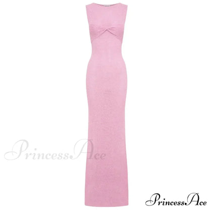 Ribbed Knit Bandeau Charming Sleeveless Midi Dress