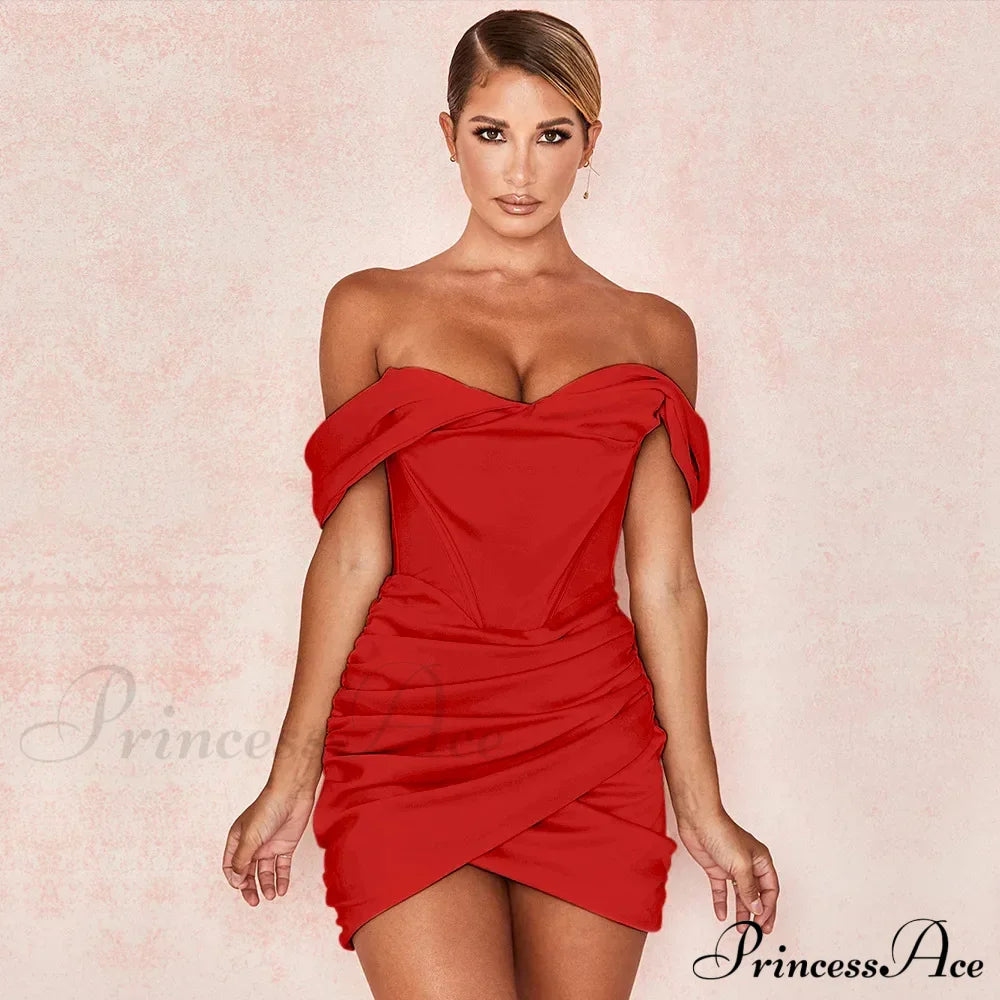 Ruched Corset Women's Mini Dress