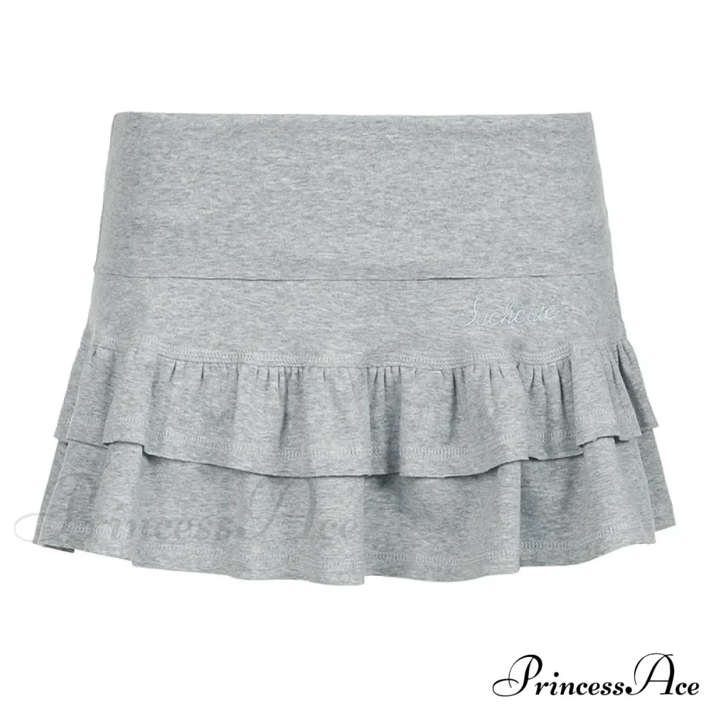 Ruffle Tiered Stylish Micro Mini Skirt