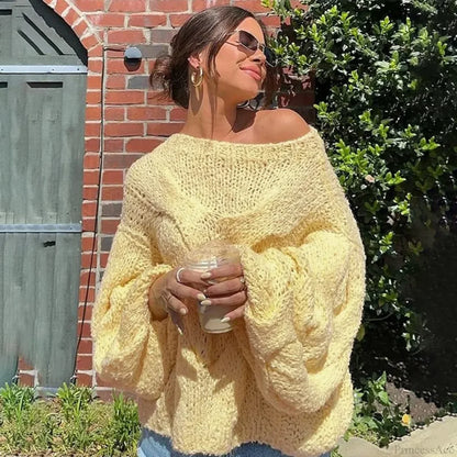 See-through Casual Loose Y2K Knitted Sweater