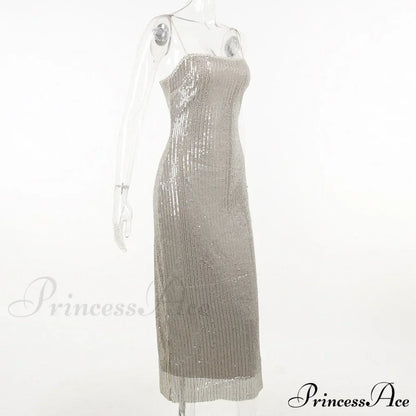 Sequin Mesh Stylish Long Dress