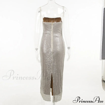 Sequin Mesh Stylish Long Dress