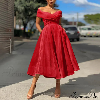 Sexy Off Shoulder Wedding Party Elegant Fashion Dress
