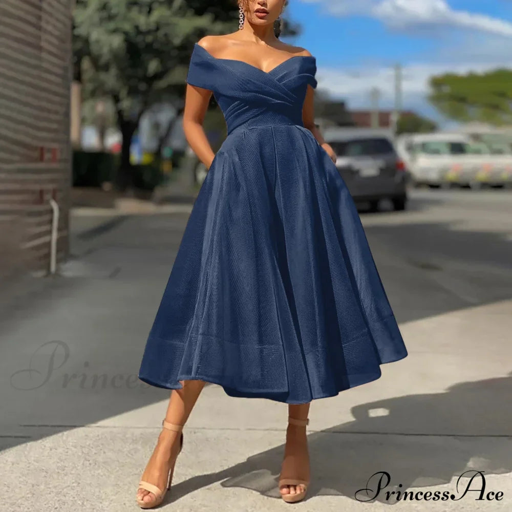 Sexy Off Shoulder Wedding Party Elegant Fashion Dress