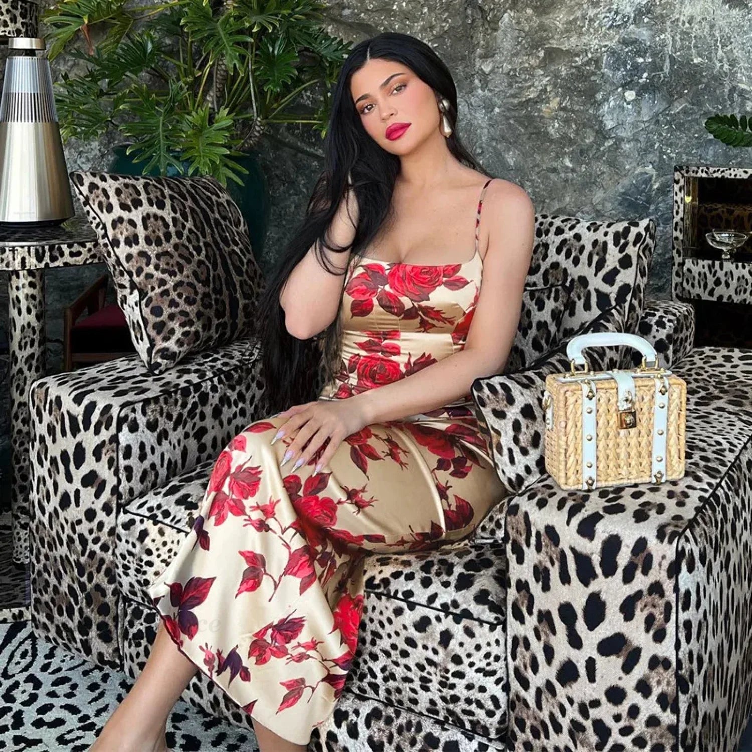 Sexy Y2K Floral Print Backless Bodycon Midi Dress