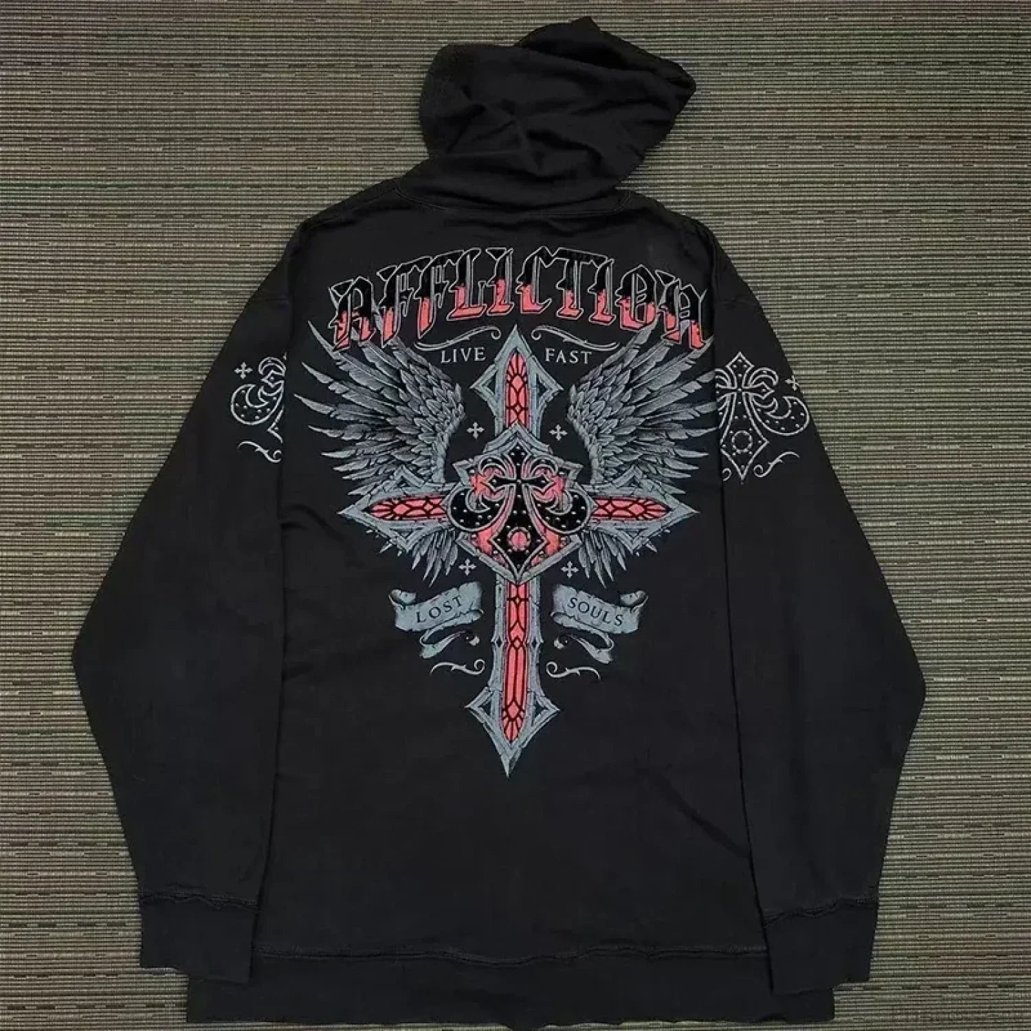 Skull Print Hooded Sweatshirt
