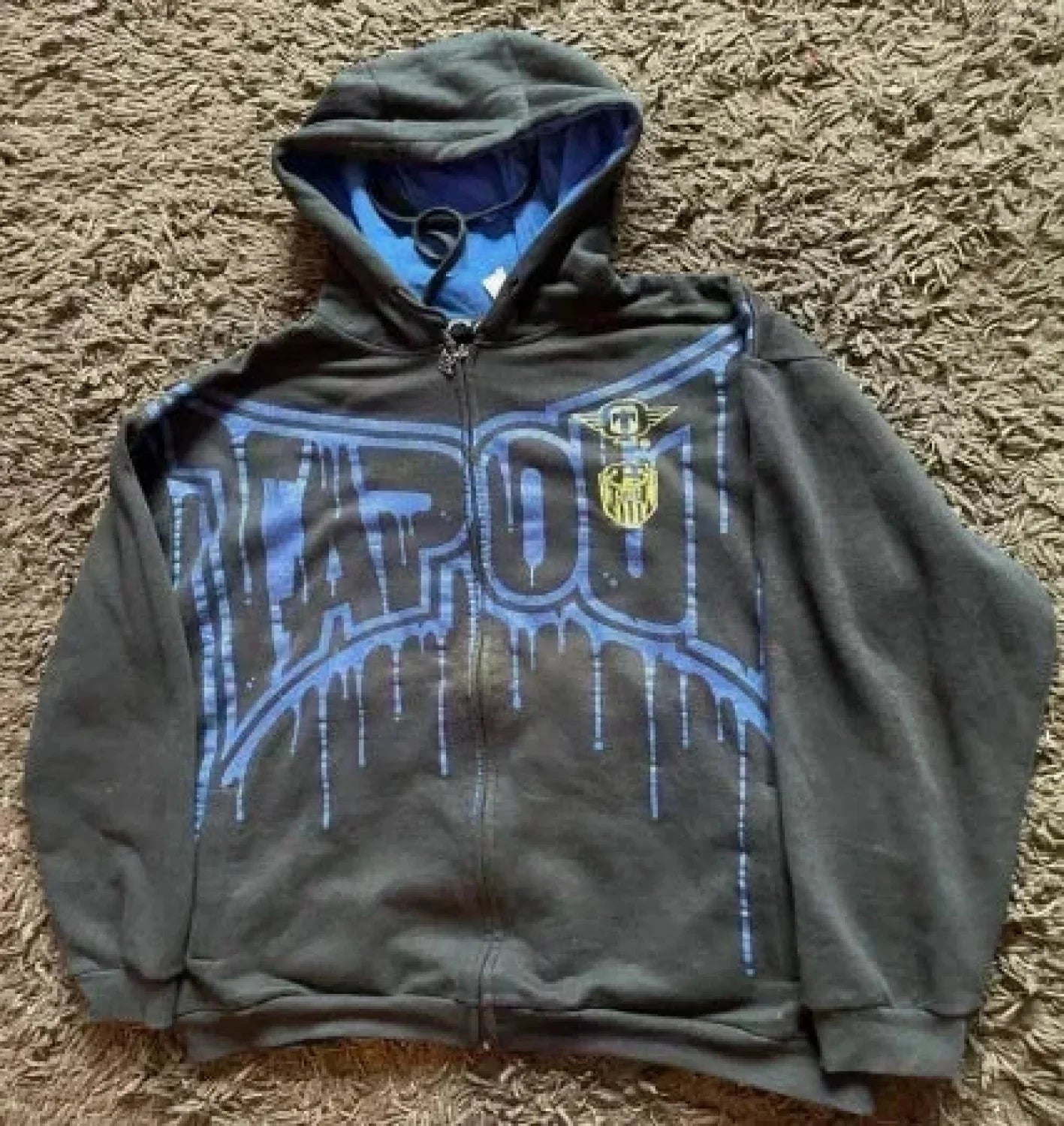 Skull Print Hooded Sweatshirt