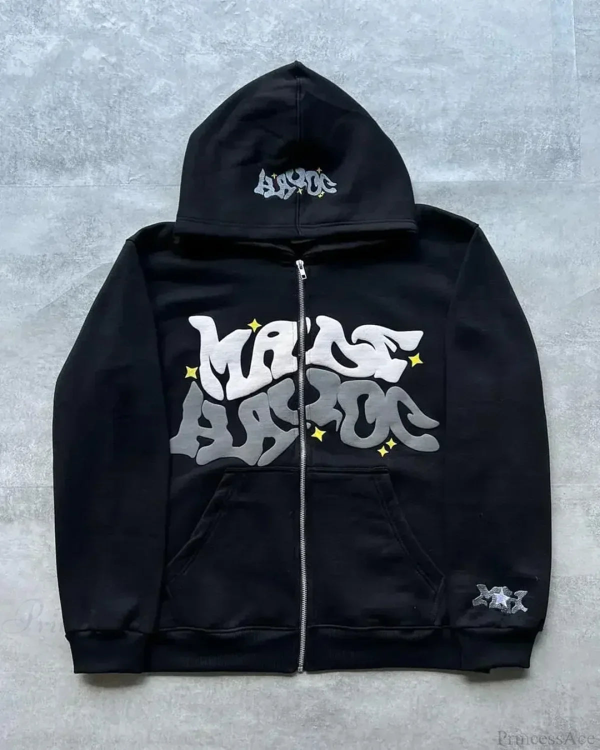Skull Print Hooded Sweatshirt