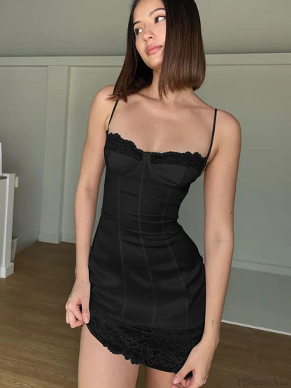 Sleeveless Lace Patchwork Bodycon Vacation Dress