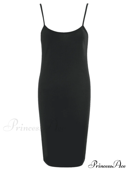 Slip Bodycon Ribbed Slit Dress