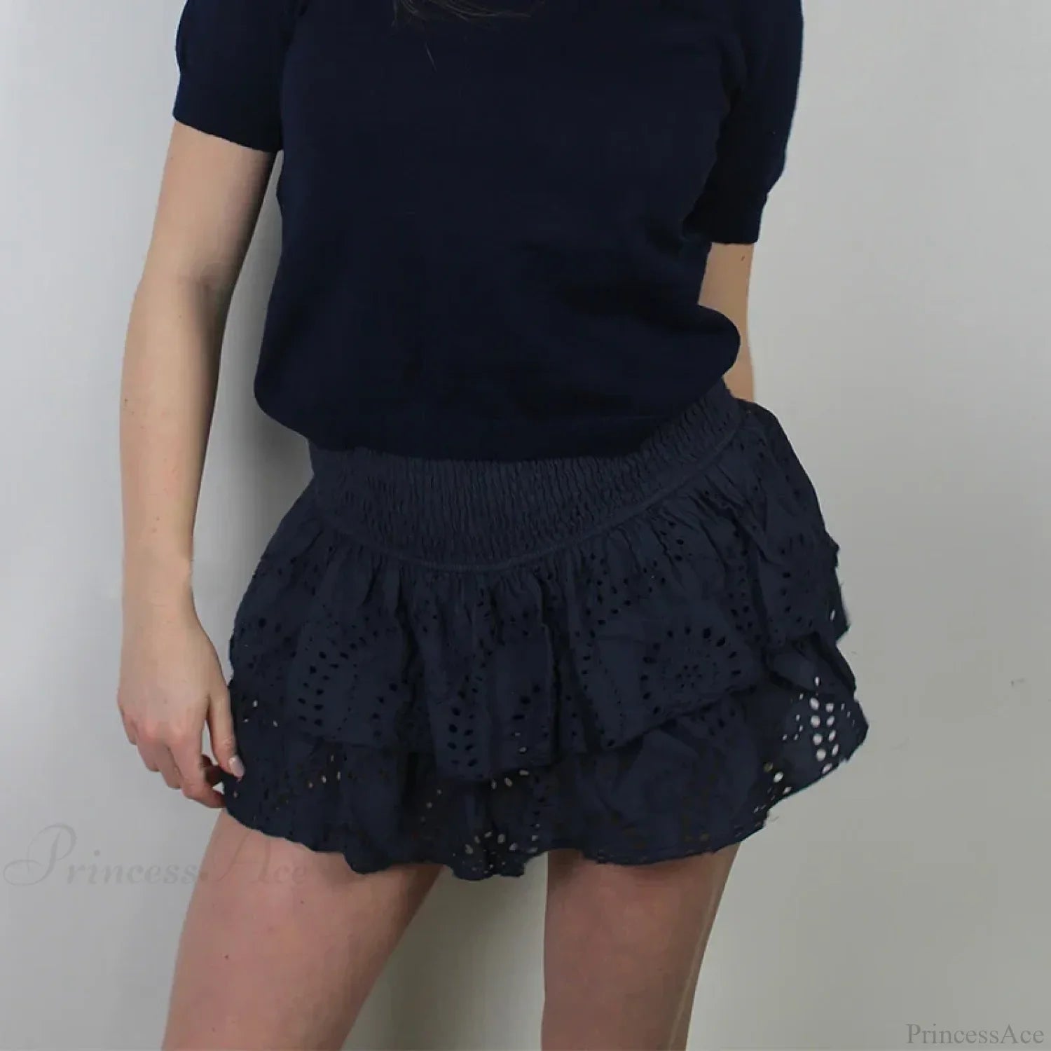 Smocked Boho Beach Ruffle Skirt