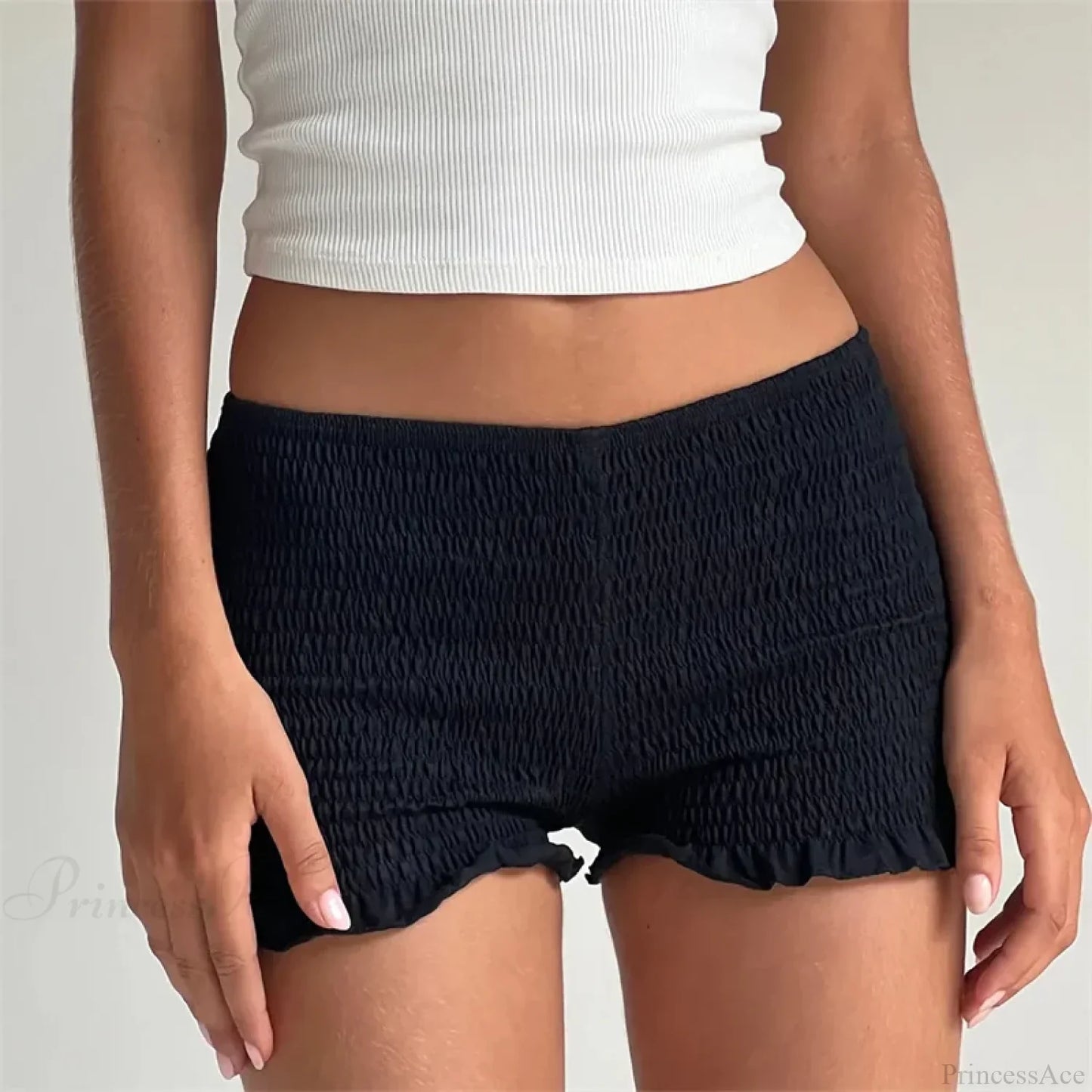 Smocked Ruffled Elastic Waist Short