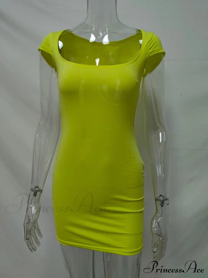 Solid Color Sexy Slim Hollow Out Mini Dress