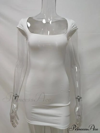 Solid Color Sexy Slim Hollow Out Mini Dress