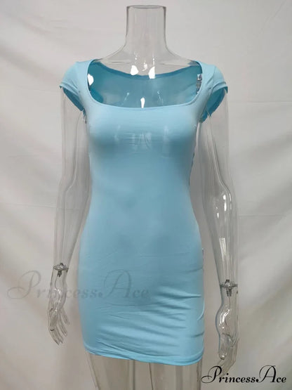 Solid Color Sexy Slim Hollow Out Mini Dress