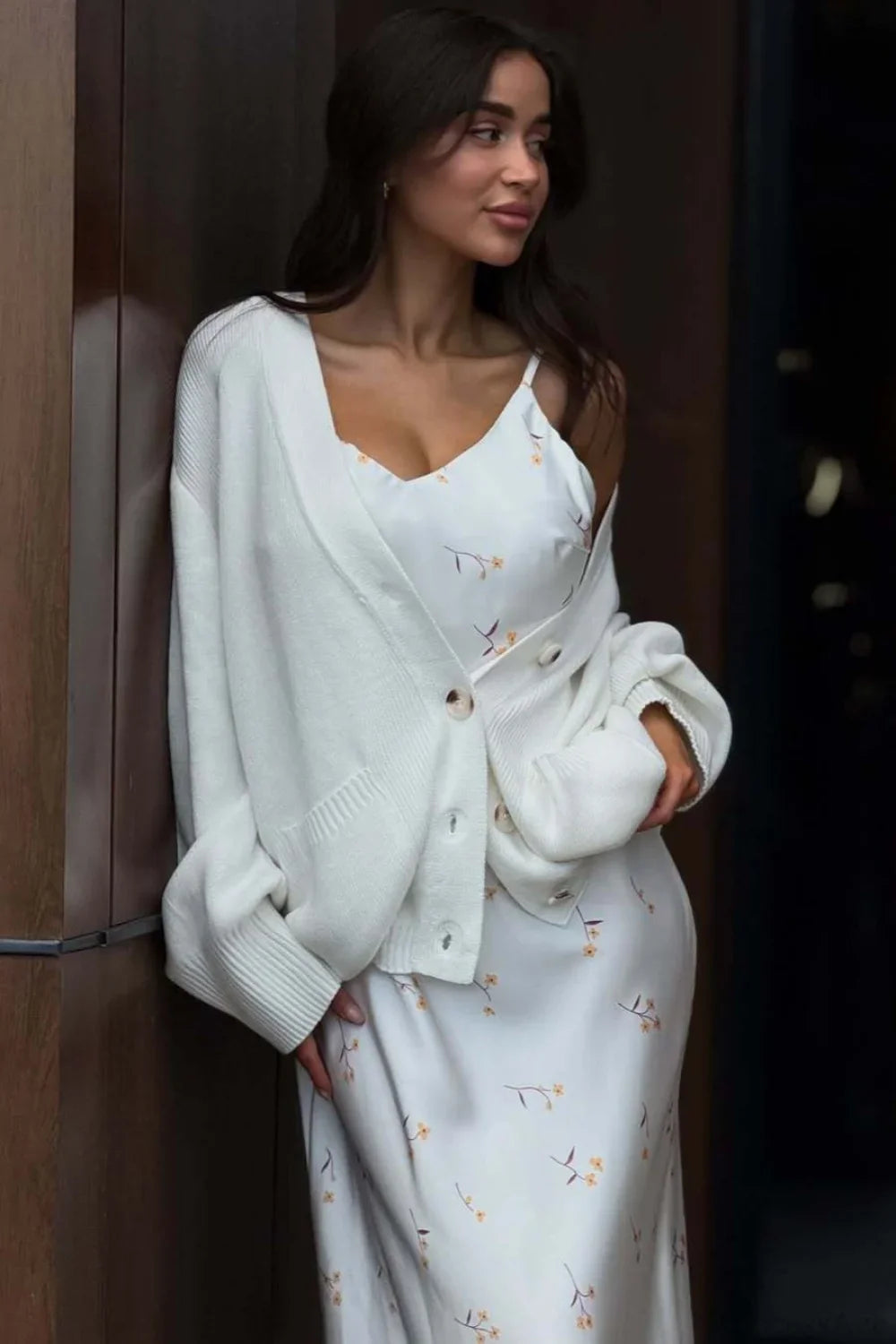 Solid Minimalist Sheer Long Sleeve Sweater