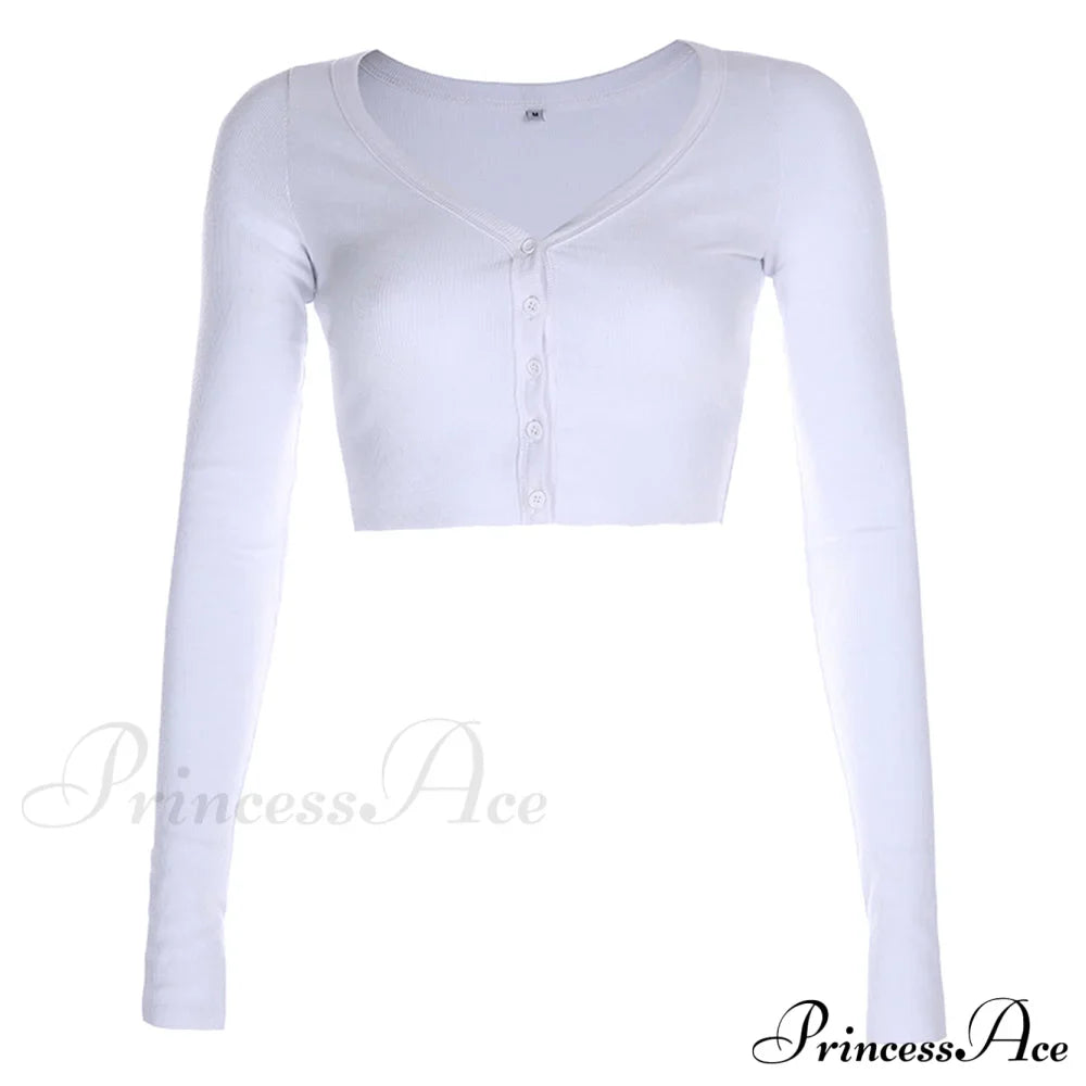 Stretchy Long Sleeve Crop Tops Cardigan