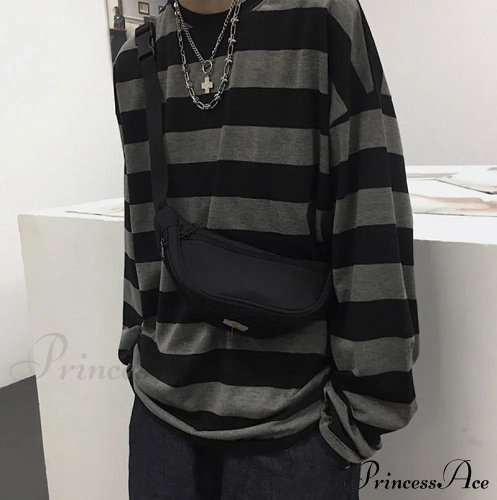 Stripe Long Grunge Arm Tee