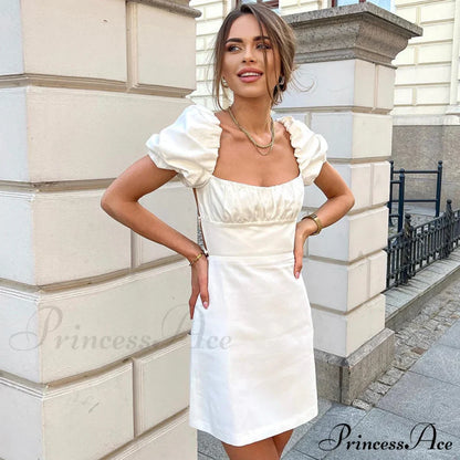 Summer Lace Linen Sexy Backless White Dress