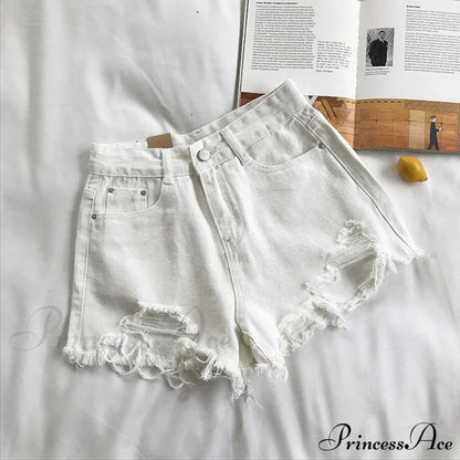 Tassel Detail Shorts Waist High and Denim with for Pockets Women