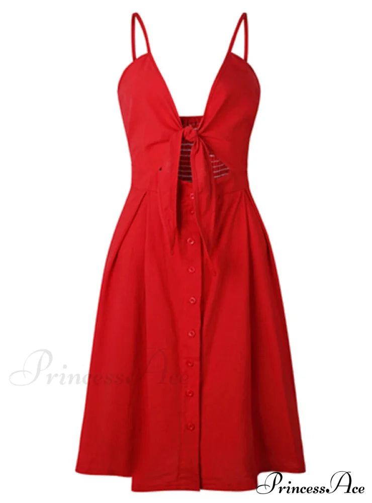 V Backless Midi Length Tunic Beach Dress