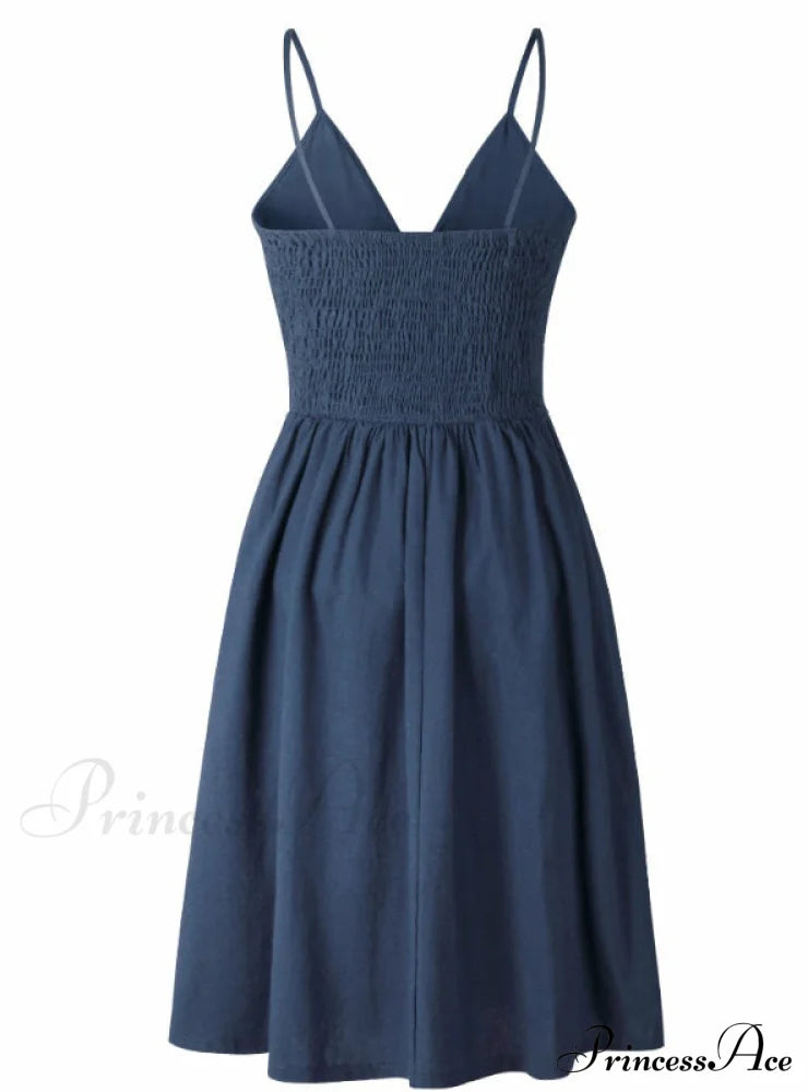 V Backless Midi Length Tunic Beach Dress