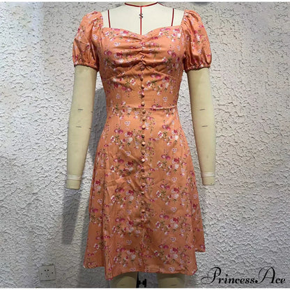 V-Neck Lace Up Lantern Sleeve Ruffles Dress