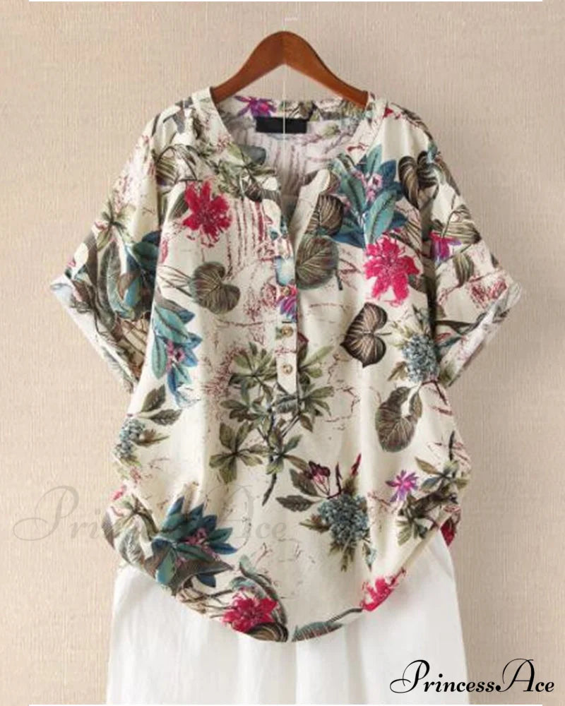 V-neck Patterned T-shirt