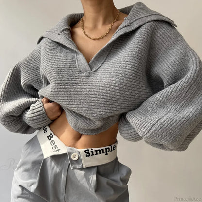 V-neck Warm White Sweater
