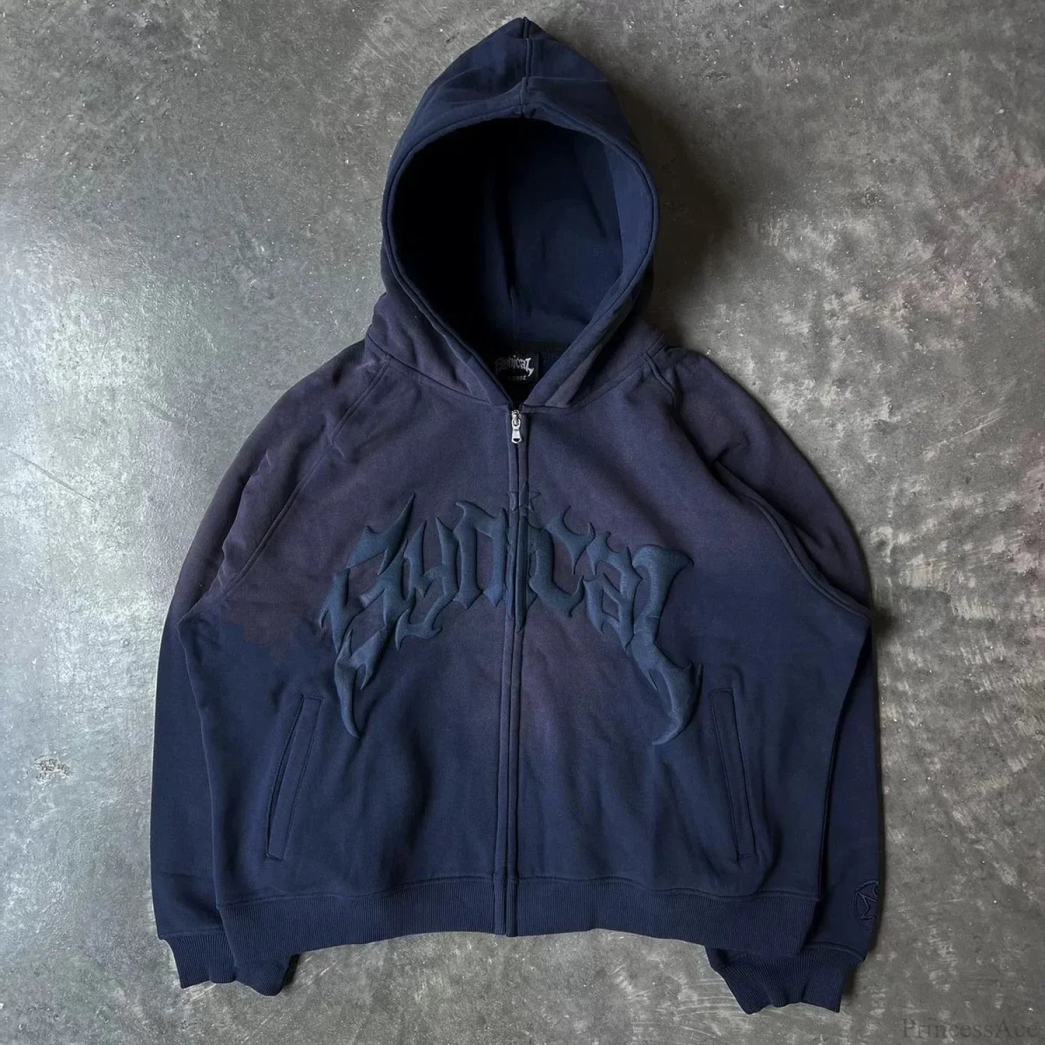 Vintage Gothic Printed Zipper Hoodie