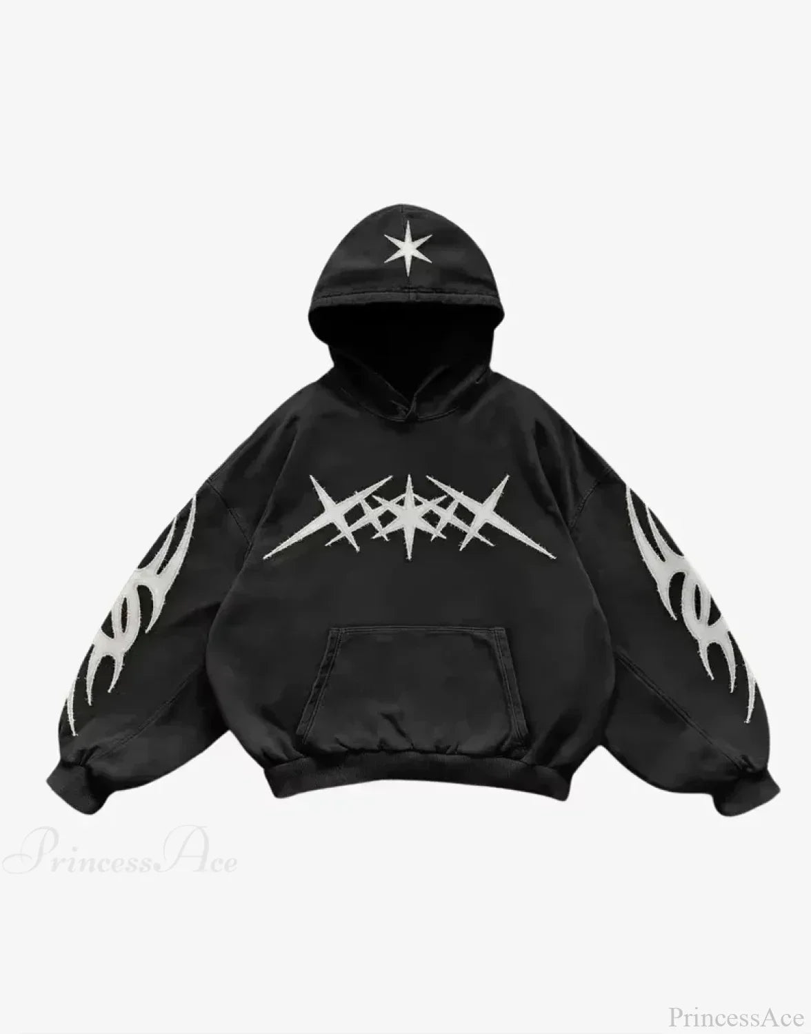 Vintage Skull Rose Print Hoodie