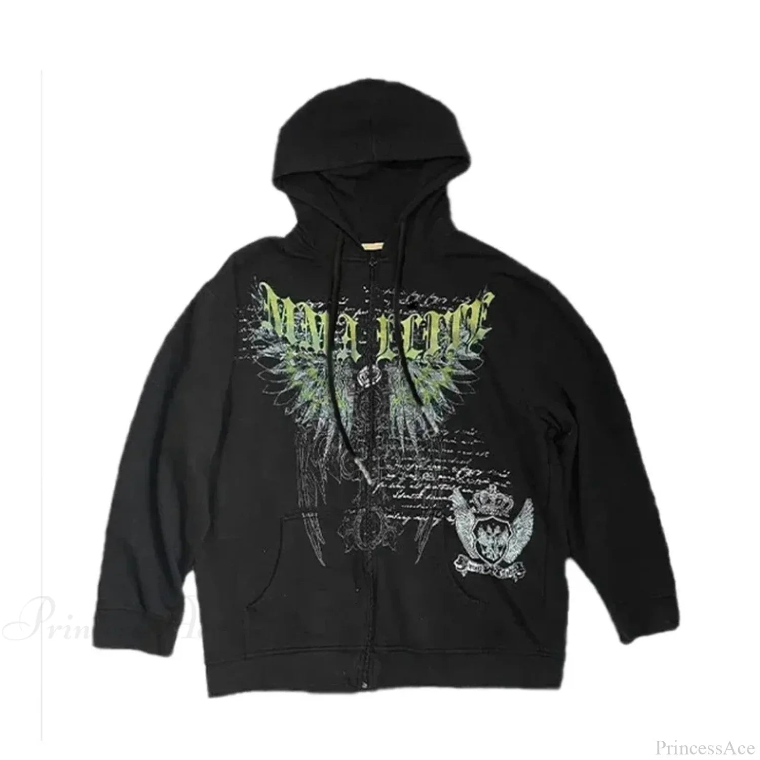 Vintage Skull Rose Print Hoodie