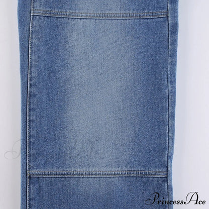 Wide Leg Oversize Y2K Patterned Baggy Winter Cargo Casual Jeans Low Autumn Waist Women's Trousers