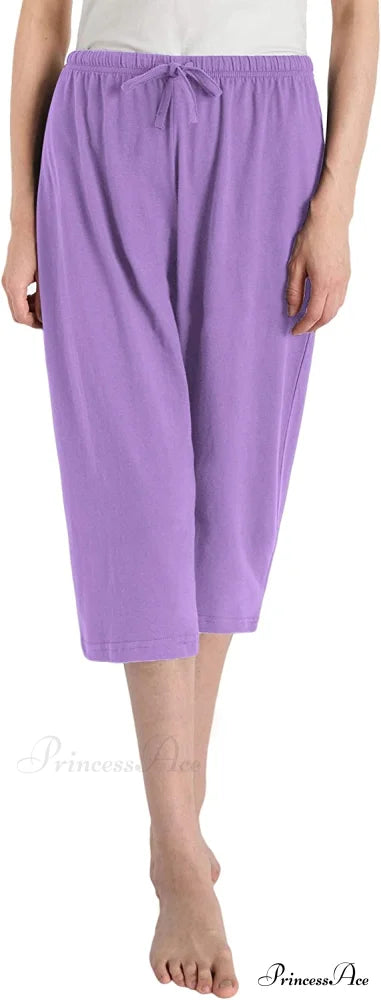 Women's Cotton Capri Pants Sleep Capris